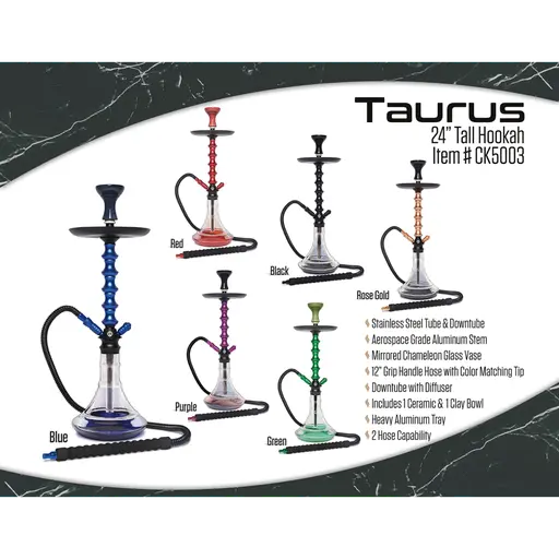 [Q-2590] HOOKAH B.Y.O. 24" TAURUS CLICK TECHNOLOGY 1 HOSE