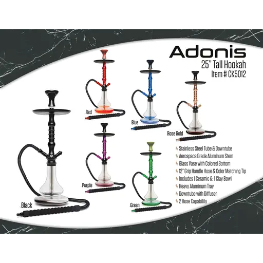 [Q-2591] HOOKAH B.Y.O. 25" ADONIS CLICK TECHNOLOGY 1 HOSE
