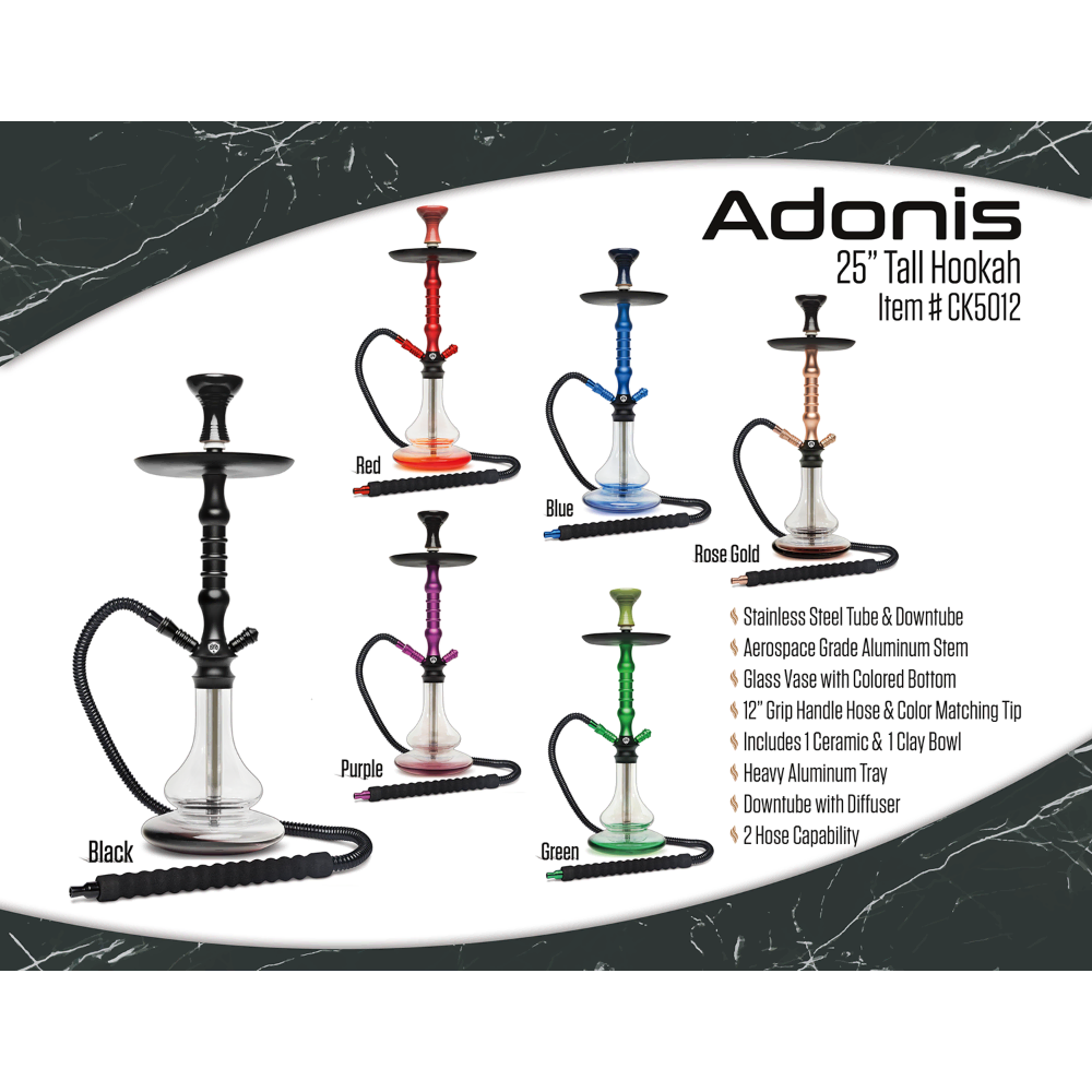 [Q-2591] HOOKAH B.Y.O. 25" ADONIS CLICK TECHNOLOGY 1 HOSE