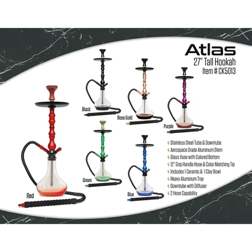 [Q-2592] HOOKAH B.Y.O. 27" ATLAS CLICK TECHNOLOGY 1 HOSE