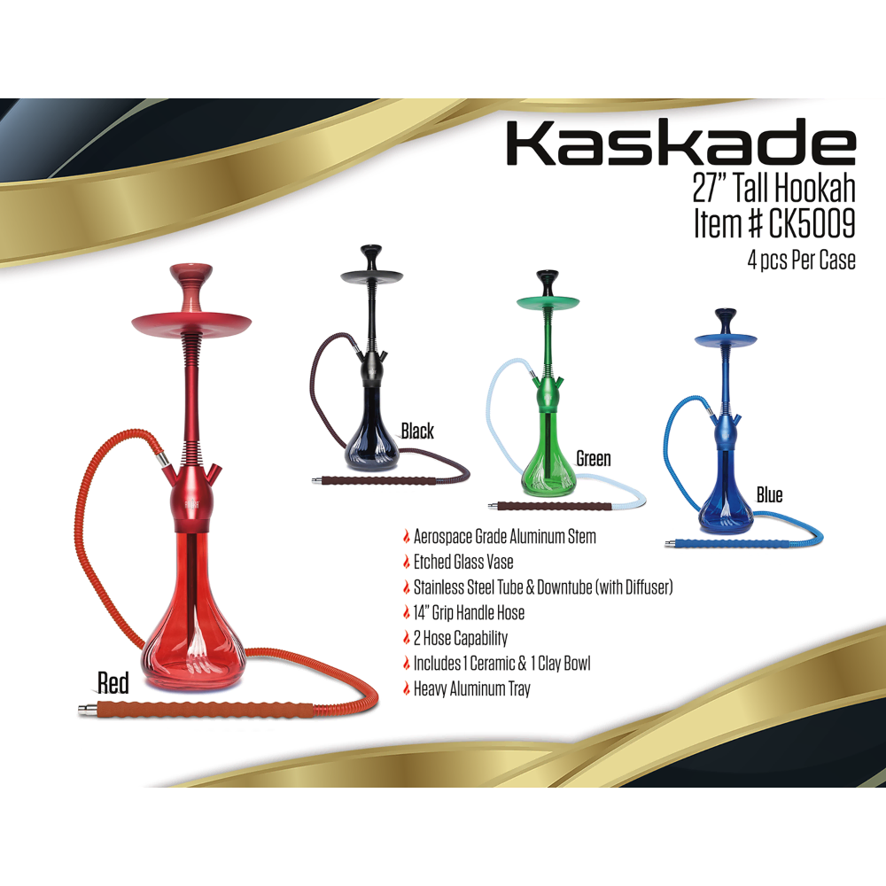 [Q-2593] HOOKAH B.Y.O. 27" KASKADE CLICK TECHNOLOGY 1 HOSE