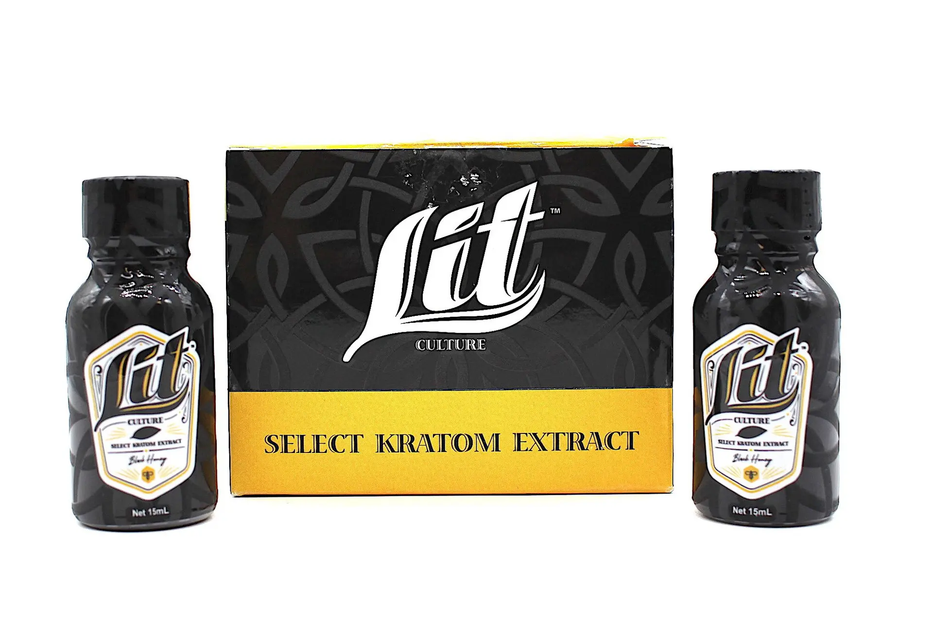 [Q-2731] LIT KRATOM SHOT BLACK HONEY 15ML DISPLAY OF 12CT