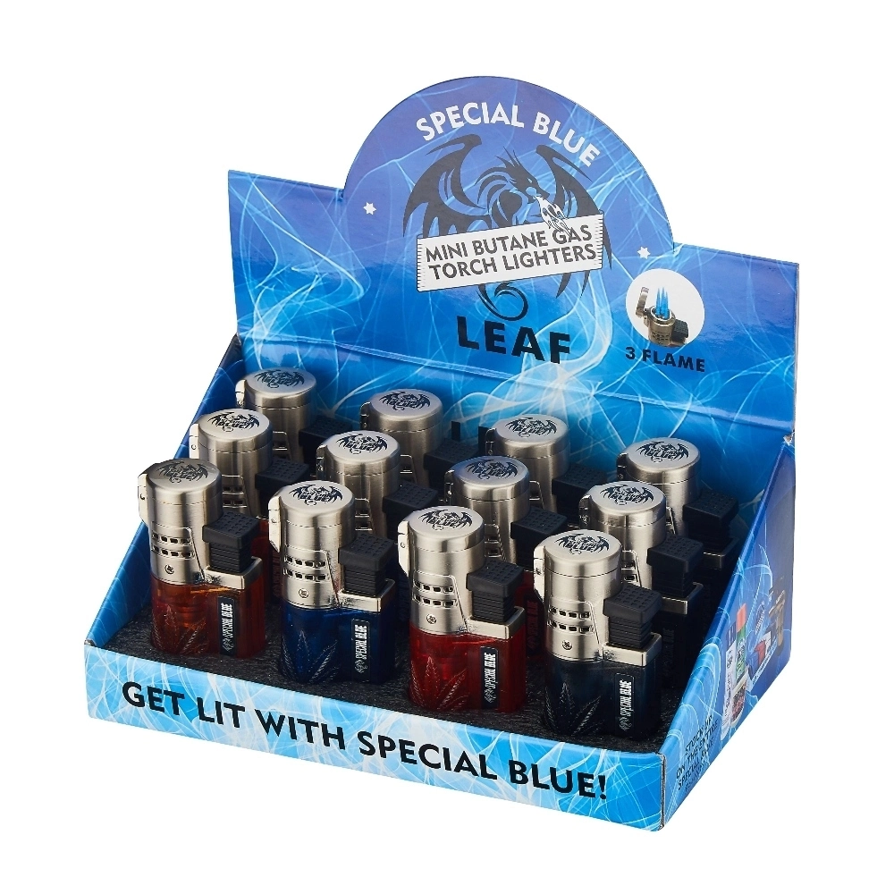 [Q-3310] SB LEAF 3 FLAMES LIGHTER 20CT DISPLAY