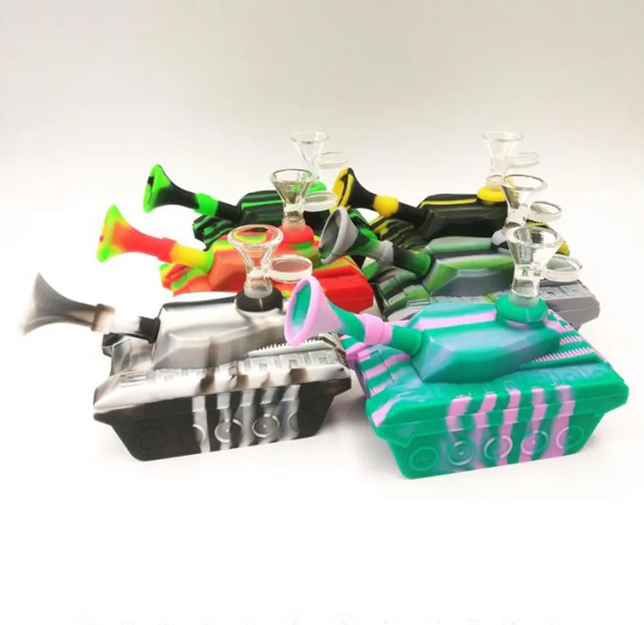 [Q-3476] SILICONE TANK WATER PIPE WITH 14MM BOWL