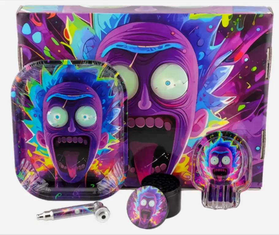 Smoking Kit Skull Ashtray 4-Piece kit