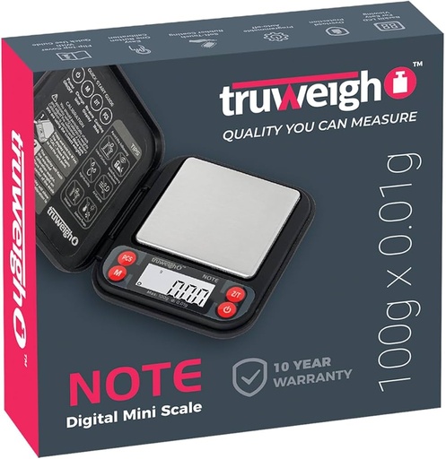 [Q-3747] TRUWEIGH NOTE DIGITAL MINI SCALE - 100G X 0.01G - BLACK