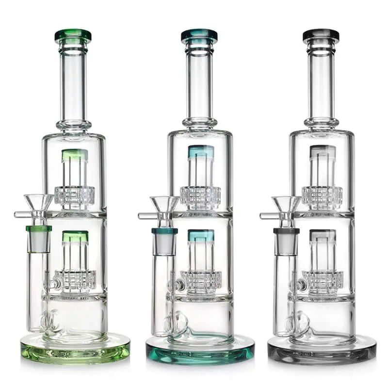 [Q-3875] WATERPIPE 12" DOUBLE SHOWERHEAD PERC MIXED COLOR