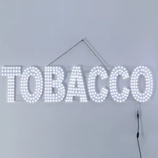 [Q-4090] WINDOW SIGN 9X38" WHITE TOBACCO
